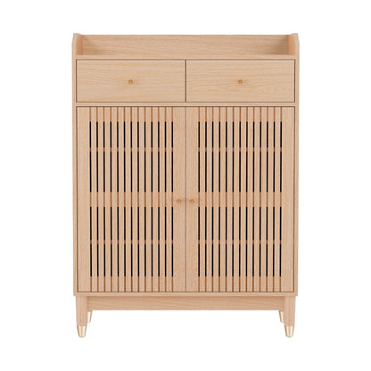 Artiss Shoe Rack Cabinet 4-Tier 16 Pairs Pine