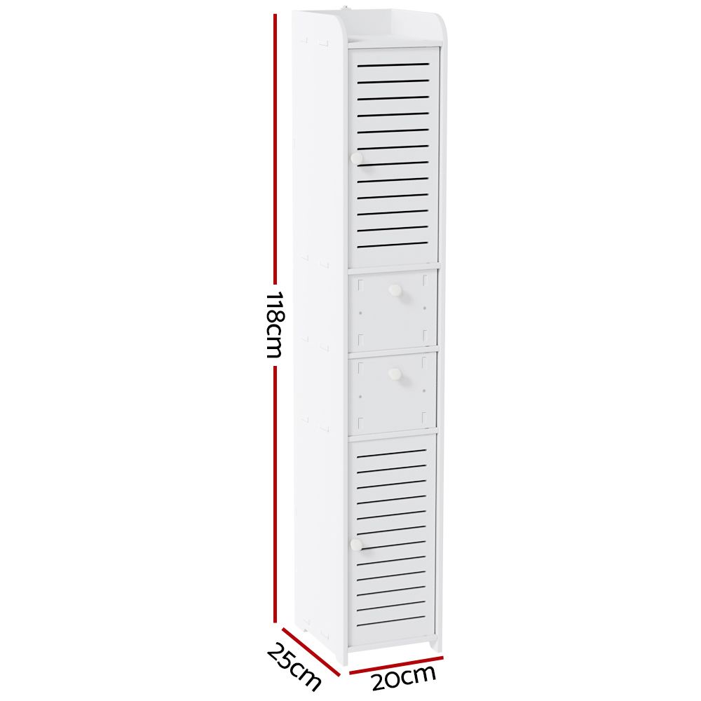 Artiss 2X Bathroom Toilet Storage Cabinet Laundry Tallboy Cupboard
