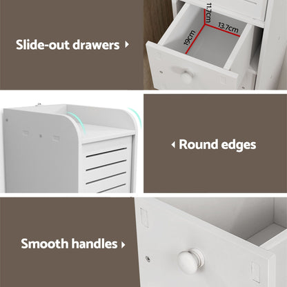 Artiss 2X Bathroom Toilet Storage Cabinet Laundry Tallboy Cupboard