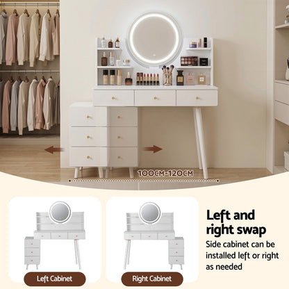 Artiss Dressing Table Vanity Desk LED Charging Station White