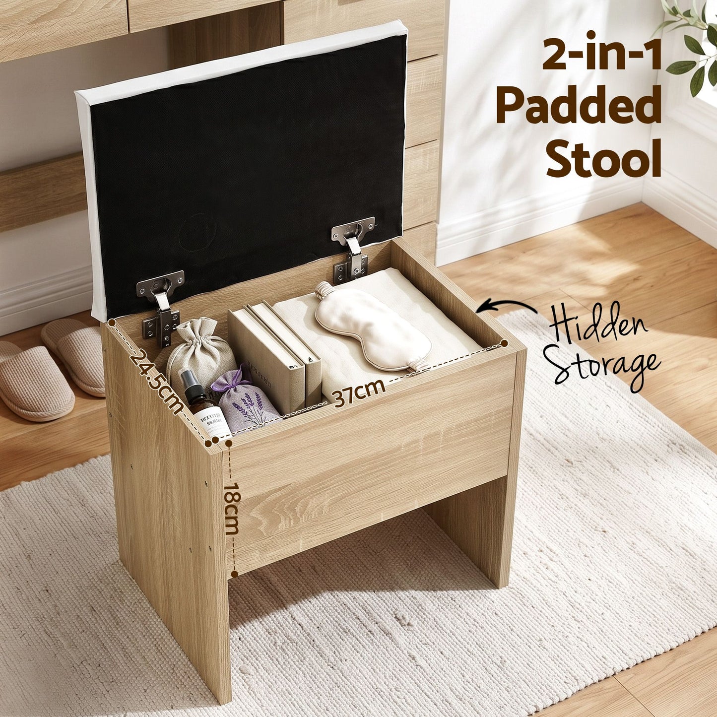 Artiss Dressing Table Makeup Vanity Desk Large LED Mirror 10 Drawers Power Outlet Hair Dryer Holder Hook Wood