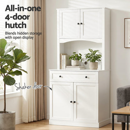 Artiss Buffet Sideboard Hutch Cabinet - BEINI White