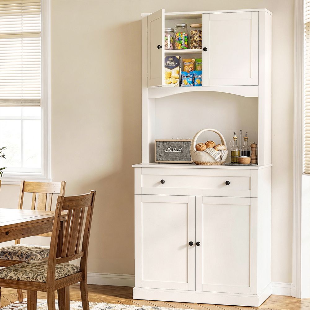 Artiss Buffet Sideboard Hutch Cabinet - BEINI White