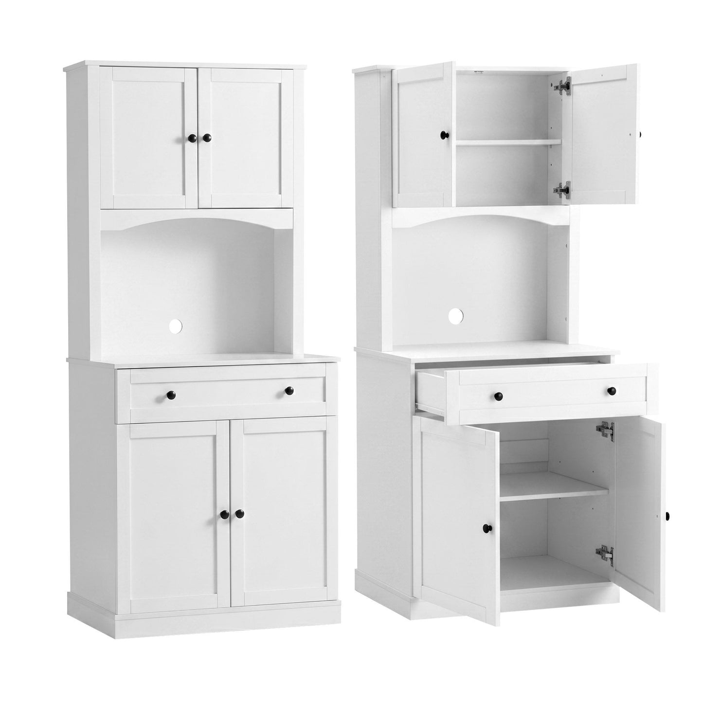 Artiss 2x Buffet Sideboard Hutch Pantry Cabinet Kitchen Storage BEINI White