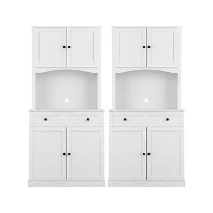 Artiss 2x Buffet Sideboard Hutch Pantry Cabinet Kitchen Storage BEINI White