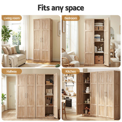 Artiss 2x Buffet Sideboard Cabinet Pantry Hutch Kitchen Storage Organiser Pine
