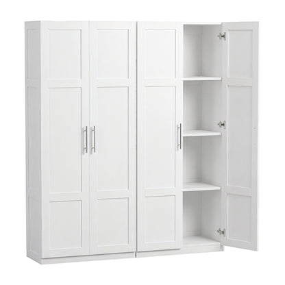 Artiss 2x Buffet Sideboard Cabinet Pantry Hutch Kitchen Storage Organiser White