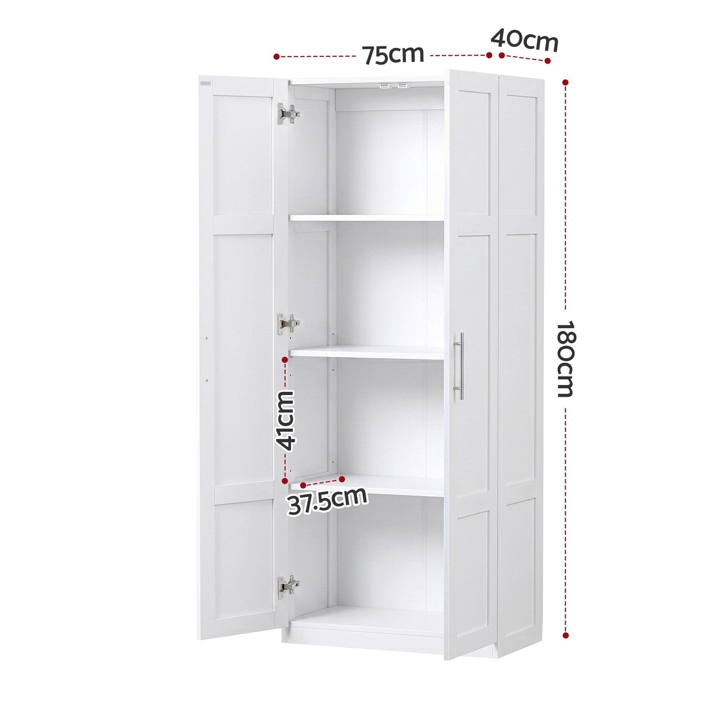 Artiss 2x Buffet Sideboard Cabinet Pantry Hutch Kitchen Storage Organiser White