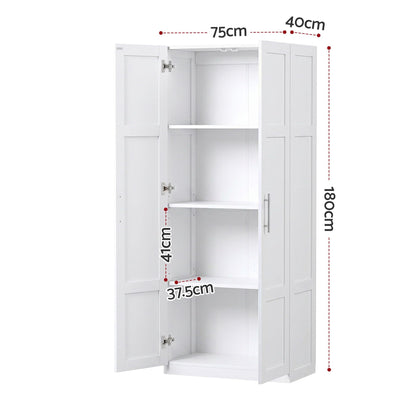 Artiss 2x Buffet Sideboard Cabinet Pantry Hutch Kitchen Storage Organiser White