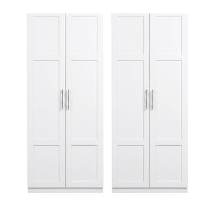 Artiss 2x Buffet Sideboard Cabinet Pantry Hutch Kitchen Storage Organiser White