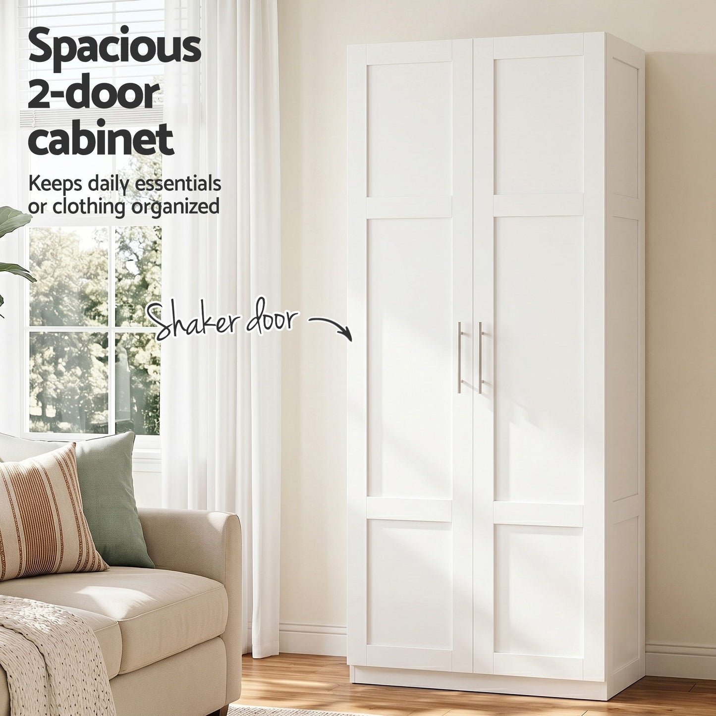 Artiss 2x Buffet Sideboard Cabinet Pantry Hutch Kitchen Storage Organiser White