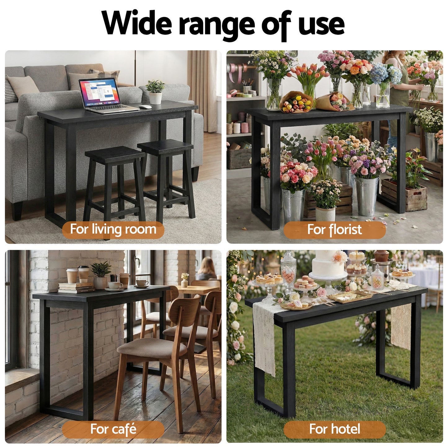 Artiss Console Table 110CM Black