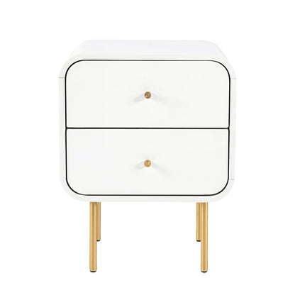 Artiss Bedside Table 2 Drawers Side End Table Nightstand White