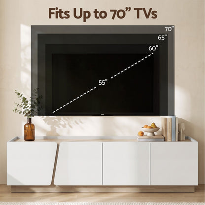 Artiss 180cm TV Unit Storage Cabinet Living Room Grayish white & Walnut