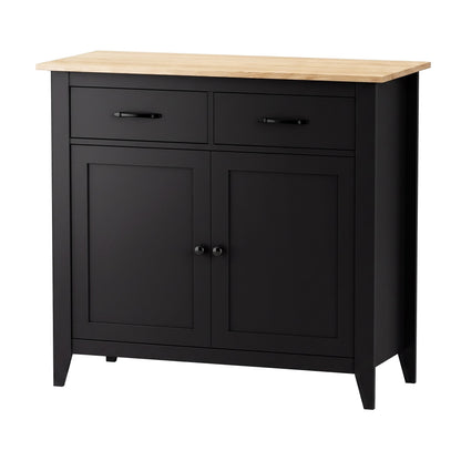 Artiss Buffet Sideboard Cabinet Kitchen Storage Cupboard Pantry 2 Drawers Black