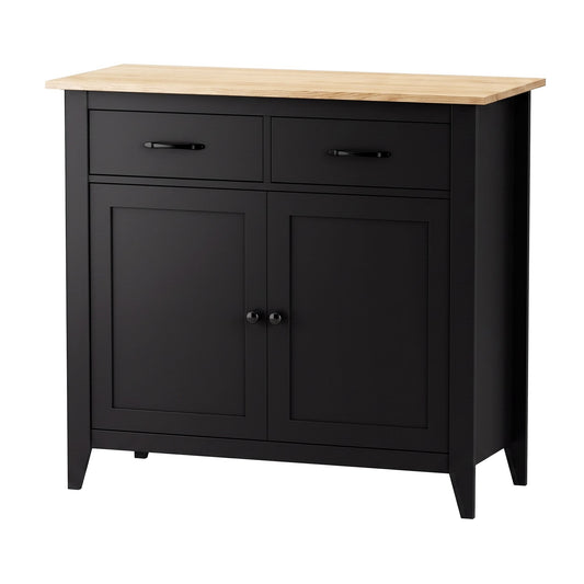 Artiss Buffet Sideboard Cabinet Kitchen Storage Cupboard Pantry 2 Drawers Black