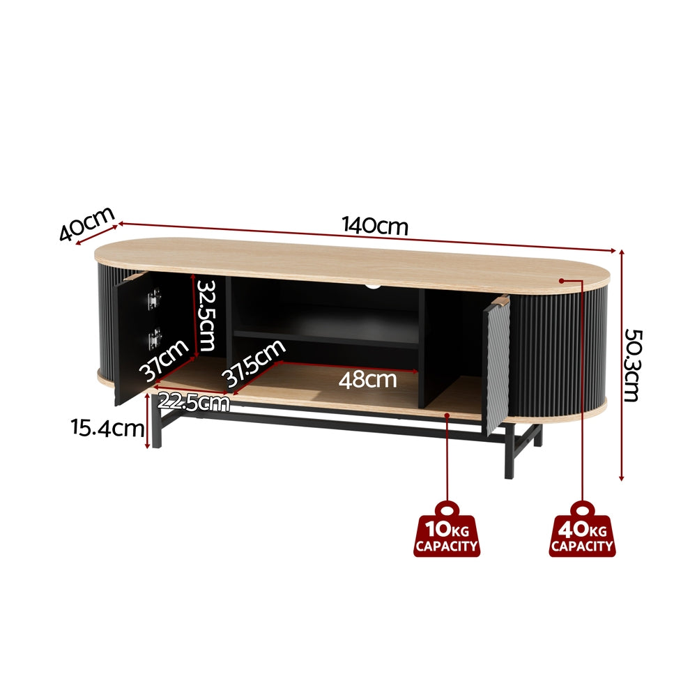 Artiss TV Unit Entertainment Unit Storage Cabinet Black Pine