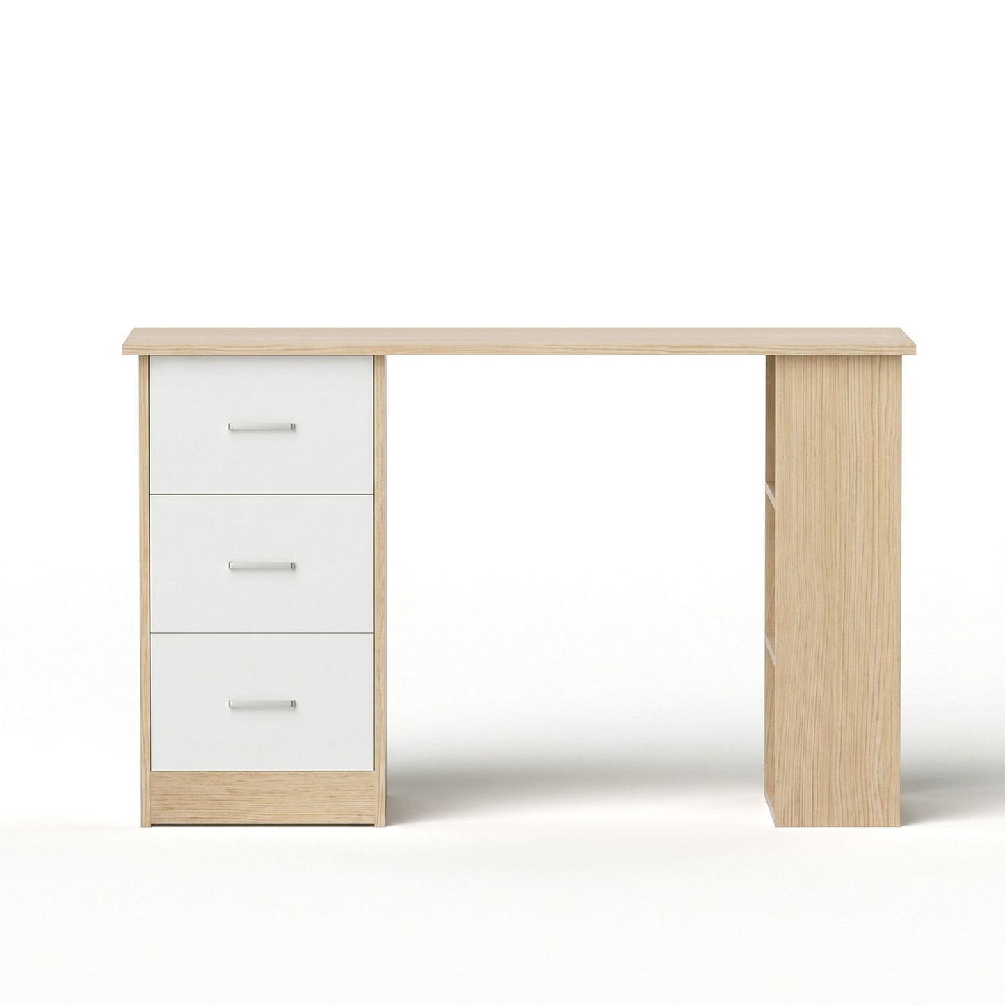 Artiss Computer Desk Drawer Shelf Oak White 120CM