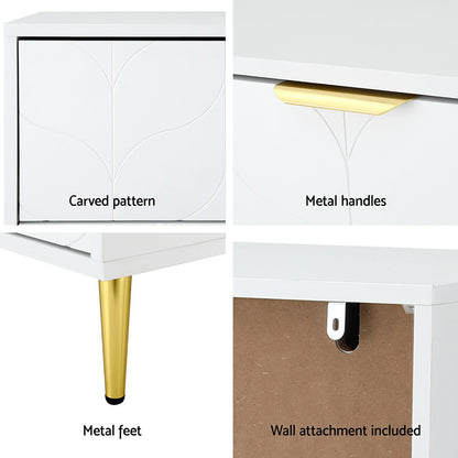 Artiss 3 Chest of Drawers Lowboy Cabinet White