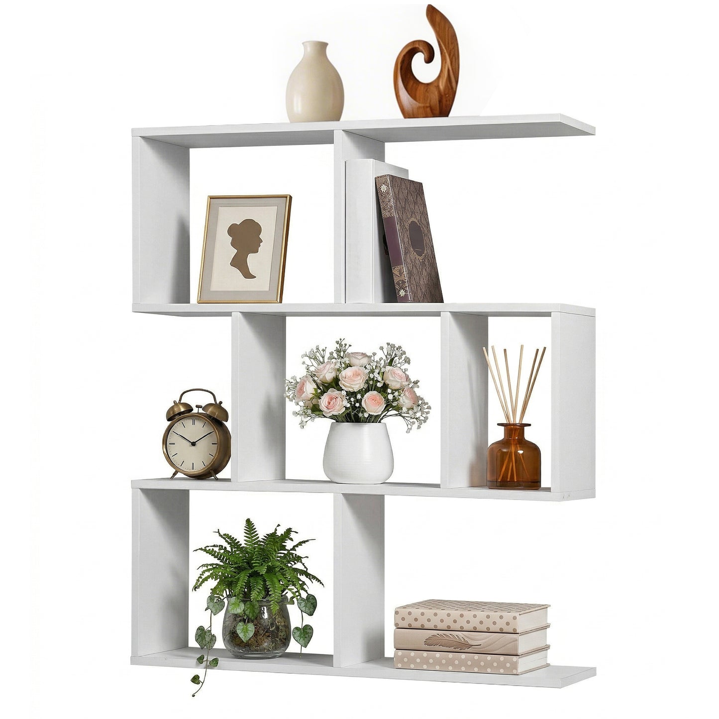Artiss Floating Wall Shelf Bookshelf 3-Tier Display Storage Organiser White