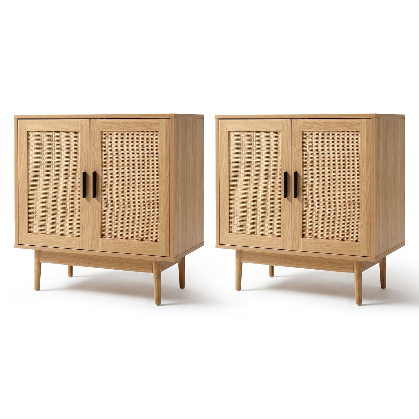 Artiss 2x Buffet Sideboard Cabinet Rattan Cupboard 2 Doors Storage Pantry BRIONY