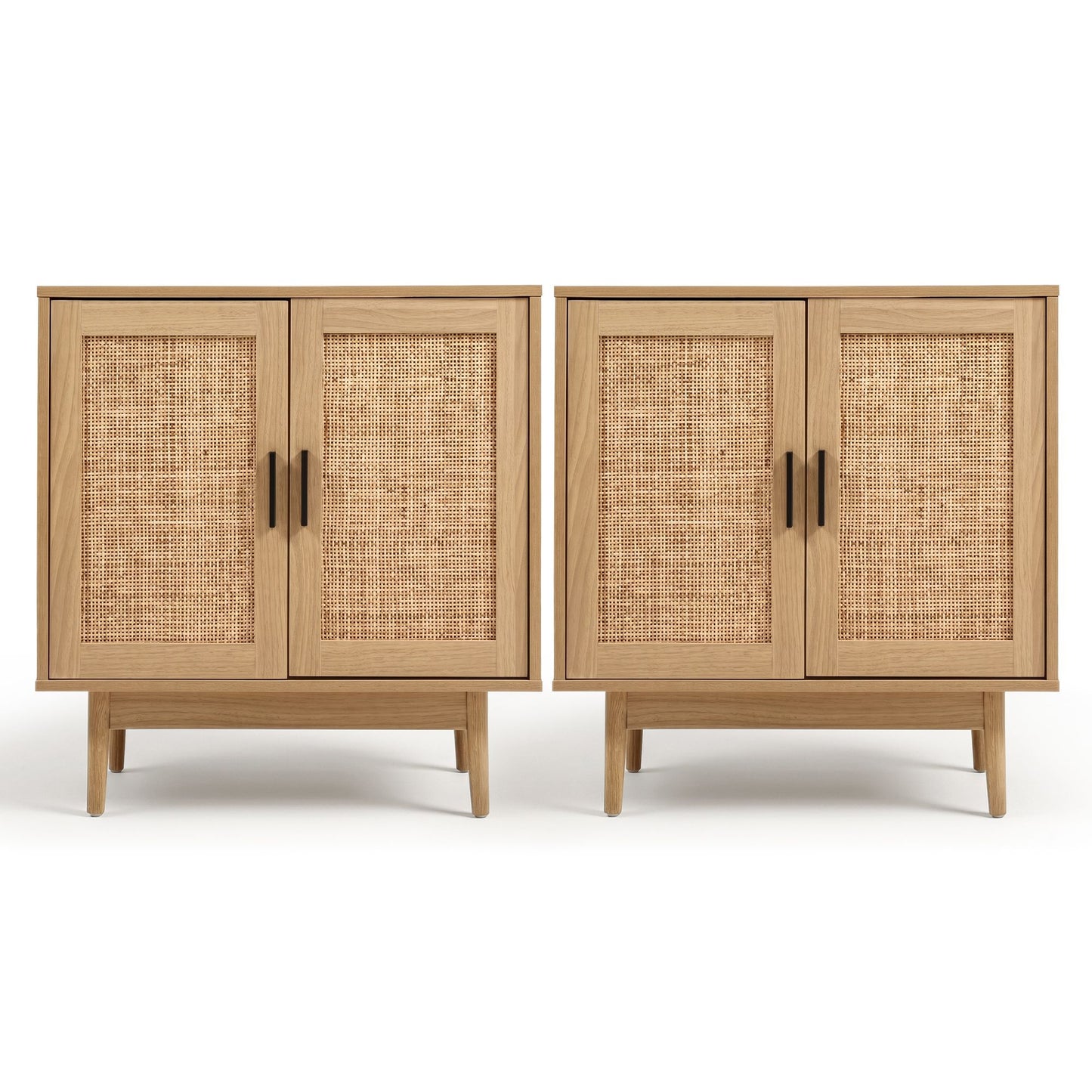 Artiss 2x Buffet Sideboard Cabinet Rattan Cupboard 2 Doors Storage Pantry BRIONY