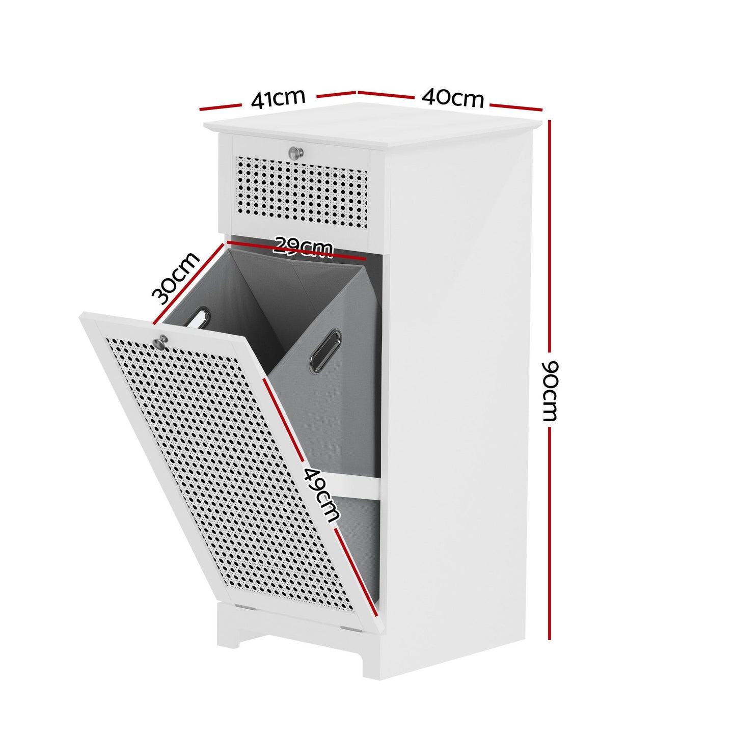 Artiss 2X Laundry Hamper Cabinet Bathroom Storage White Rattan