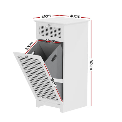 Artiss 2X Laundry Hamper Cabinet Bathroom Storage White Rattan