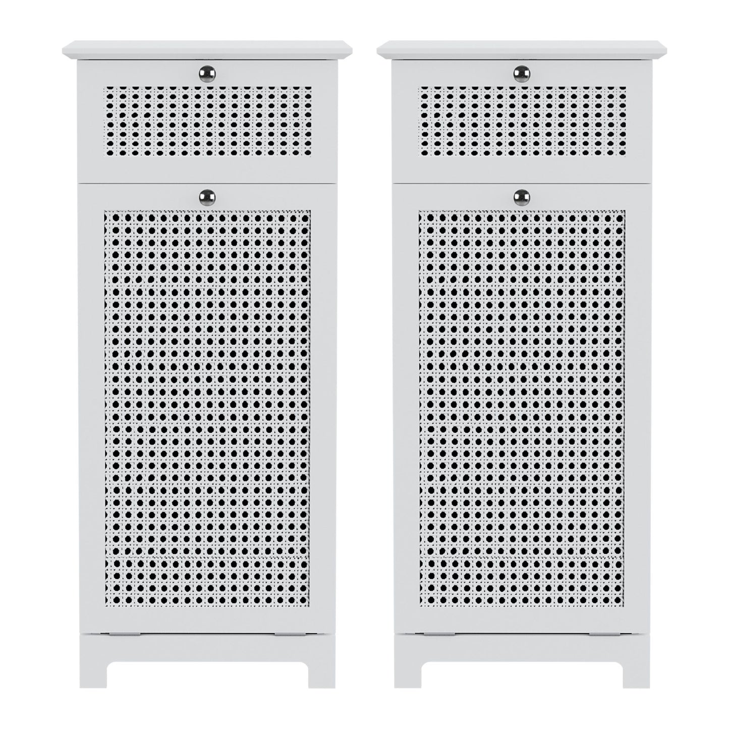 Artiss 2X Laundry Hamper Cabinet Bathroom Storage White Rattan