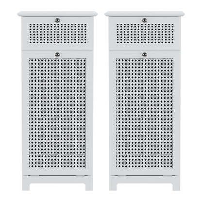 Artiss 2X Laundry Hamper Cabinet Bathroom Storage White Rattan