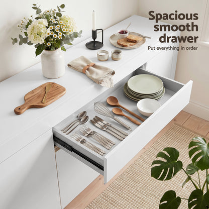 Artiss Buffet Sideboard Cabinet 180cm Cupboard Pantry Storage Drawer White DANA