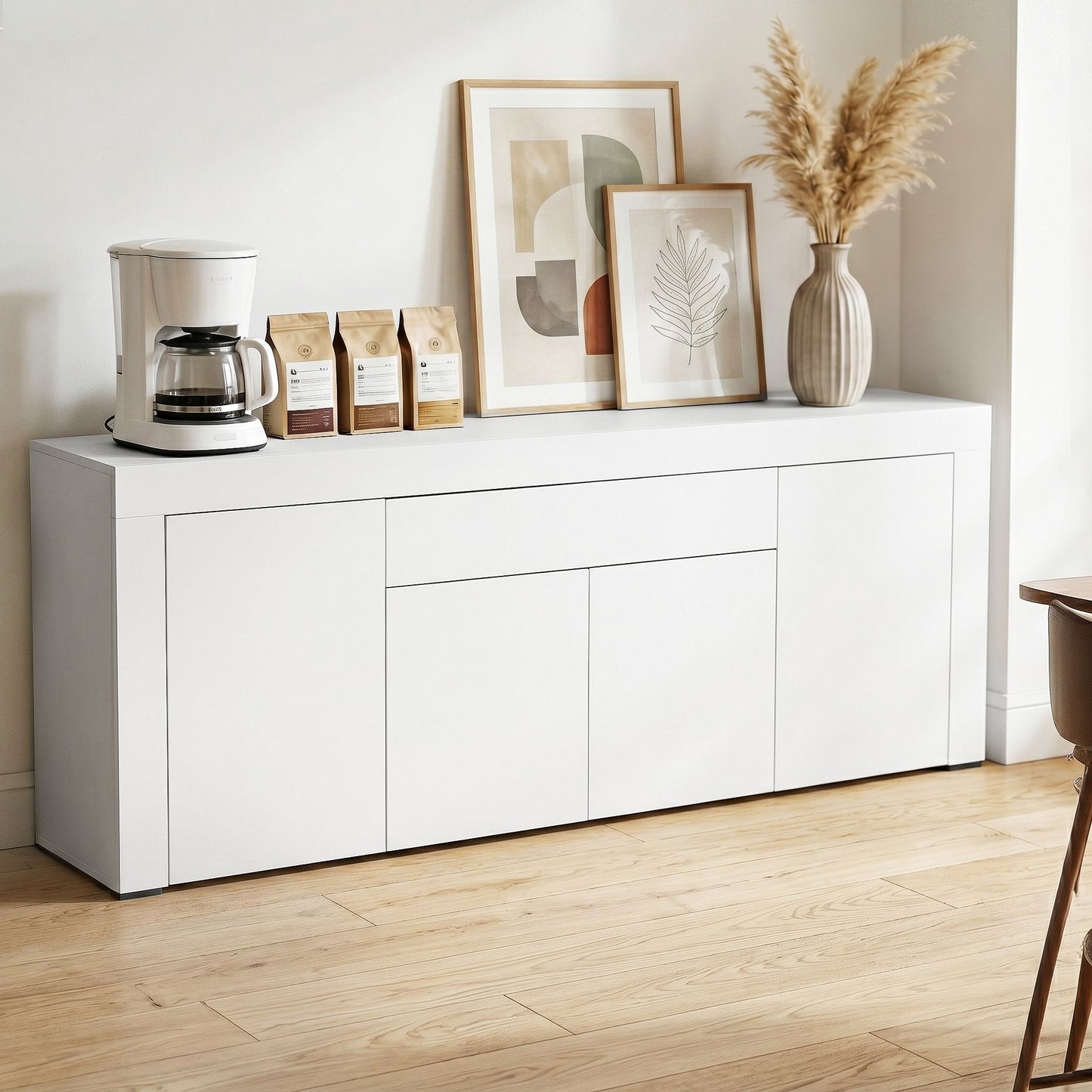 Artiss Buffet Sideboard Cabinet 180cm Cupboard Pantry Storage Drawer White DANA
