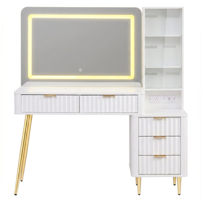 Artiss Dressing Table LED Vanity Desk Charging Station White