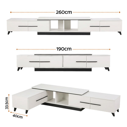 Artiss Extendable TV Cabinet Entertainment Unit Stand White