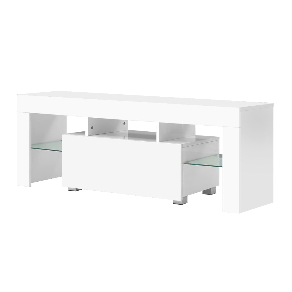 Artiss Entertainment Unit TV Cabinet LED 130cm White Elo - Dhanus Decor