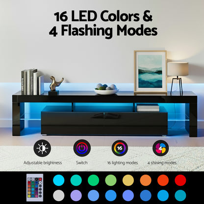 Artiss Entertainment Unit TV Cabinet LED 189cm Black Elo
