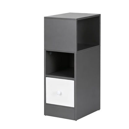 Artiss Narrow Bedside Table Grey Small Side Cabinet 1 Drawer