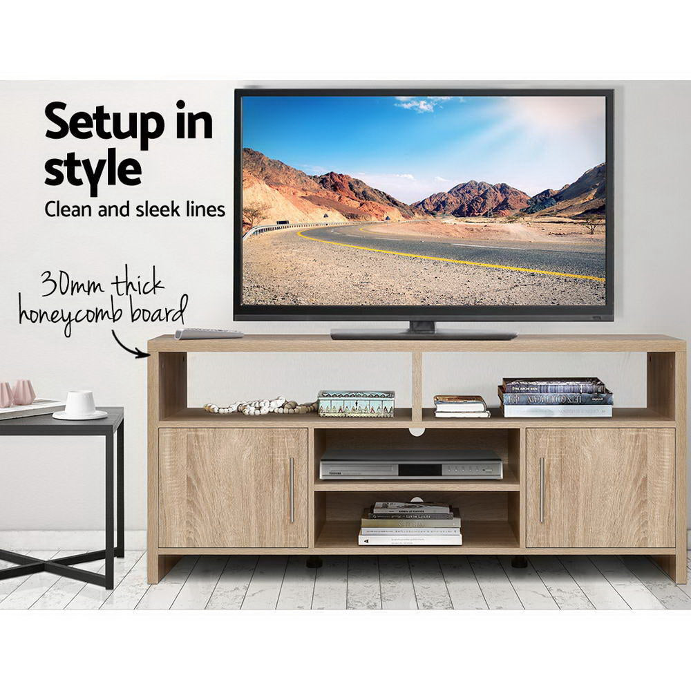 Artiss TV Cabinet Entertainment Unit 140cm Oak Ken - Dhanus Decor