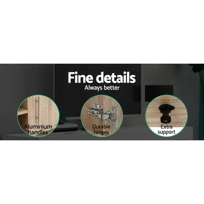 Artiss TV Cabinet Entertainment Unit 140cm Oak Ken - Dhanus Decor