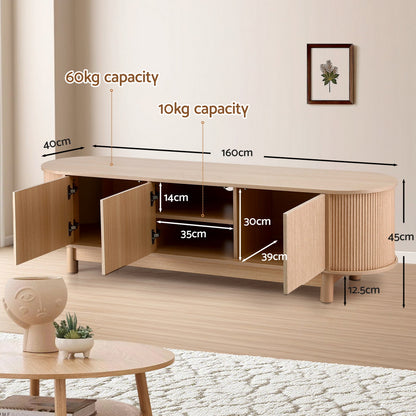 Artiss TV Unit Entertainment Unit Storage Cabinet 160cm Pine