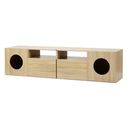 Artiss 185CM TV Unit with Cat House Storage Cabinet Pine