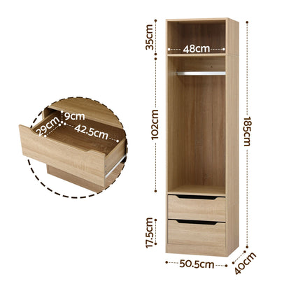 Artiss Wardrobe Clothes Closet Storage Organizer Pine
