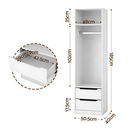 Artiss Wardrobe Clothes Closet Storage Organizer White