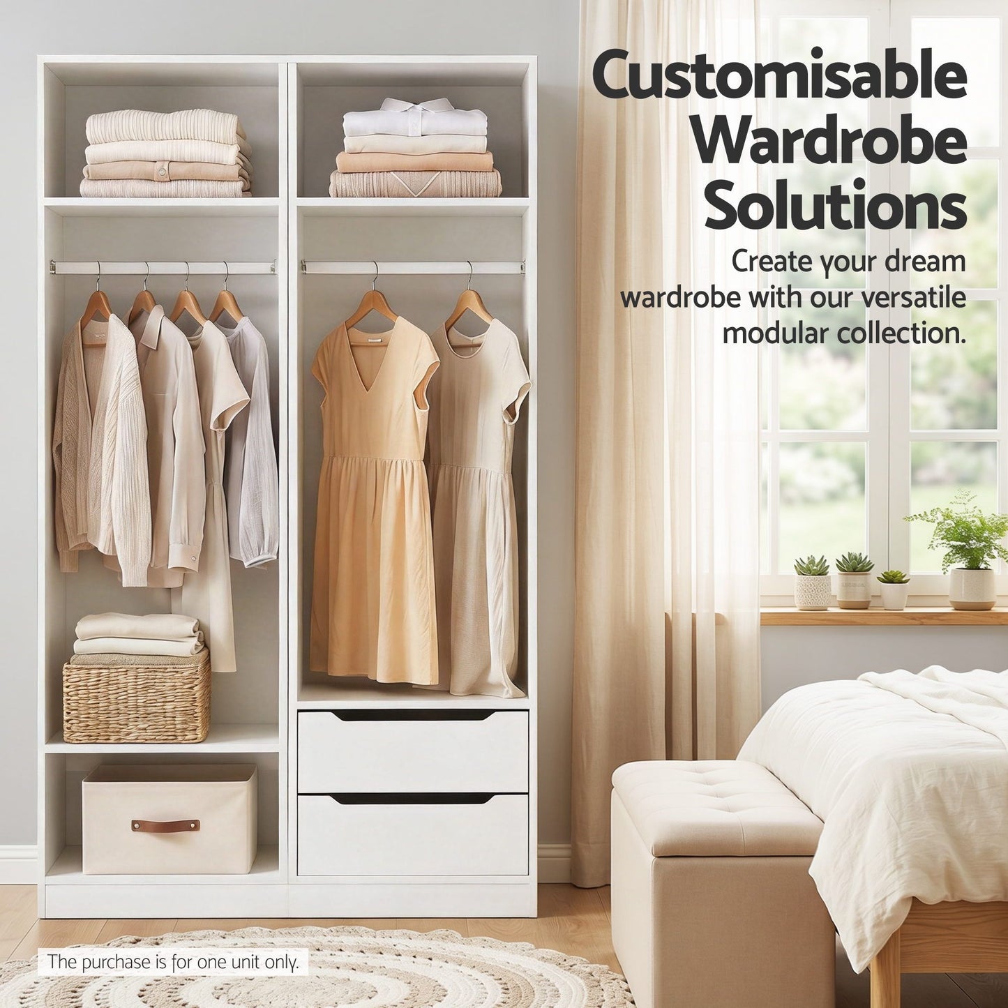 Artiss Wardrobe Clothes Closet Storage Organizer White