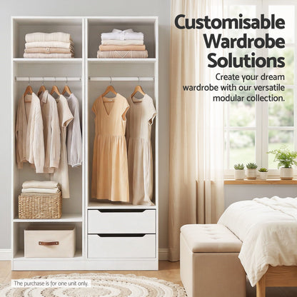 Artiss Wardrobe Clothes Closet Storage Organizer White