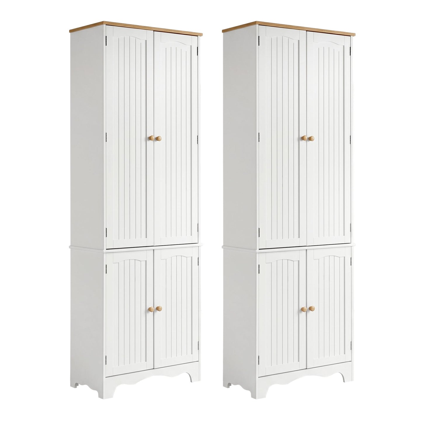 Artiss 2x Buffet Sideboard Pantry Cabinet Cupboard 6-Tiers Storage Shelves BERNE