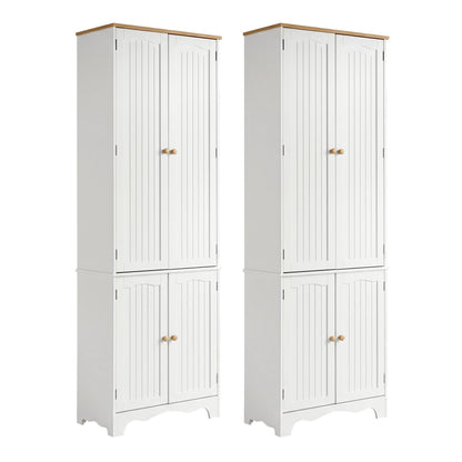 Artiss 2x Buffet Sideboard Pantry Cabinet Cupboard 6-Tiers Storage Shelves BERNE