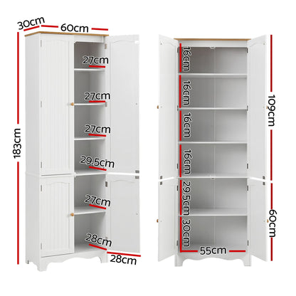 Artiss 2x Buffet Sideboard Pantry Cabinet Cupboard 6-Tiers Storage Shelves BERNE