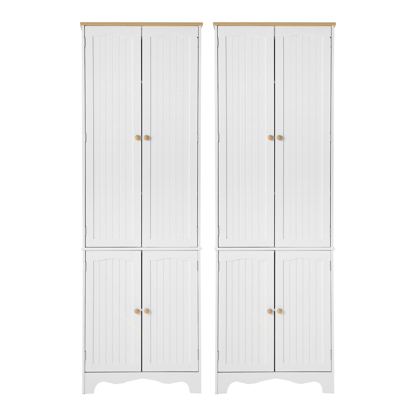 Artiss 2x Buffet Sideboard Pantry Cabinet Cupboard 6-Tiers Storage Shelves BERNE