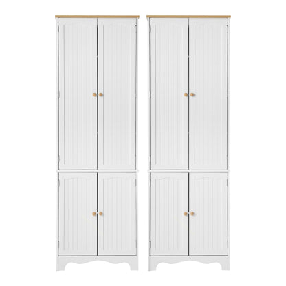Artiss 2x Buffet Sideboard Pantry Cabinet Cupboard 6-Tiers Storage Shelves BERNE